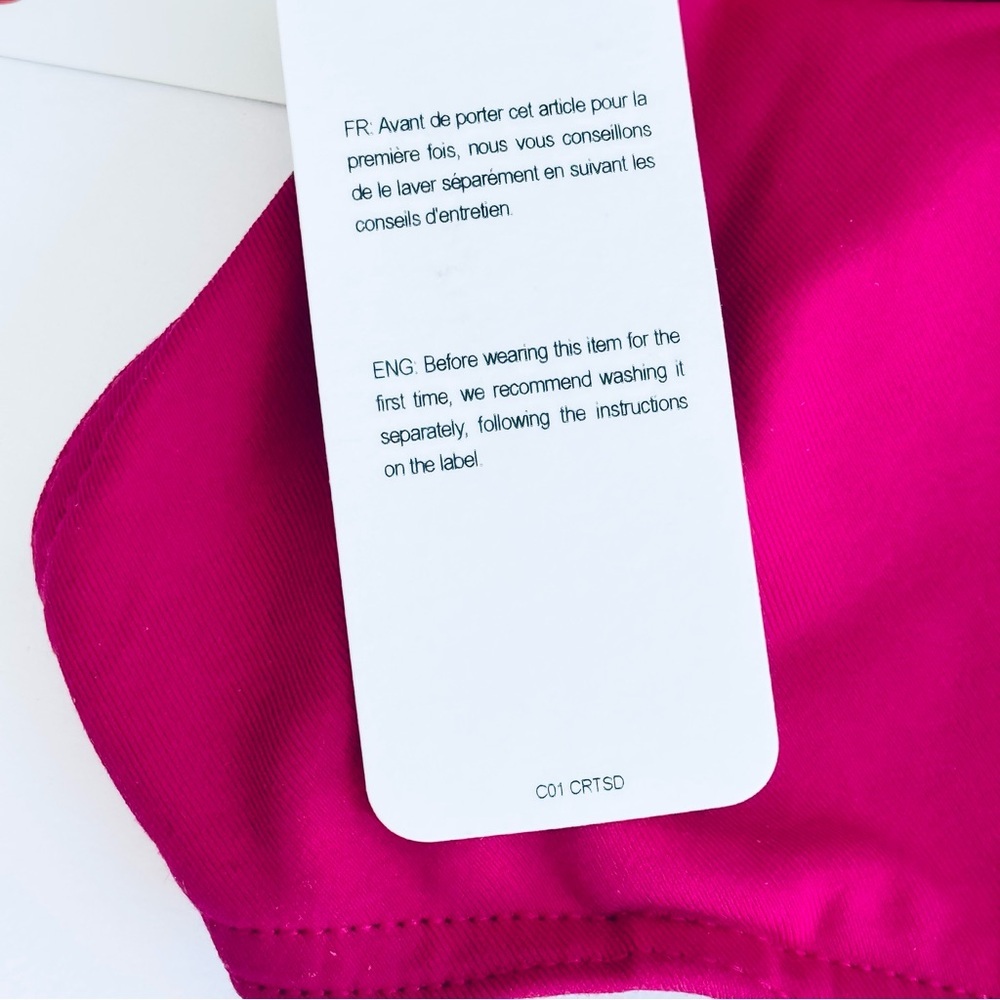 NWT ERES “Lumi” Multi Position Triangle Bikini Top Pink Fizz with Braiding - Picture 10 of 16